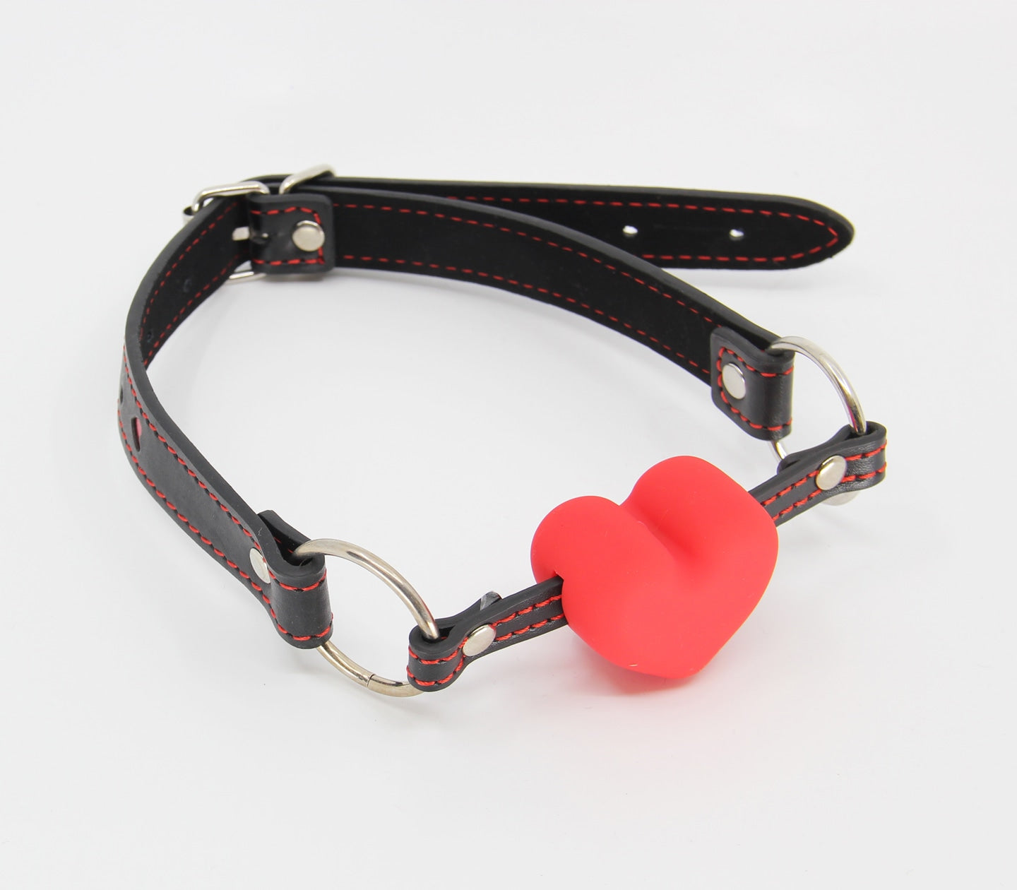 Love In Leather Heart Inlay Faux Leather Gag With Solid Heart Mouth Piece B-GAG01A