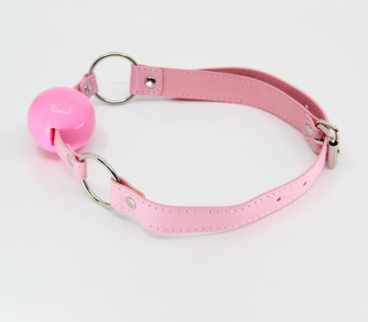 Love In Leather Pink Faux Leather Gag With Solid Rubber Ball B-GAG40