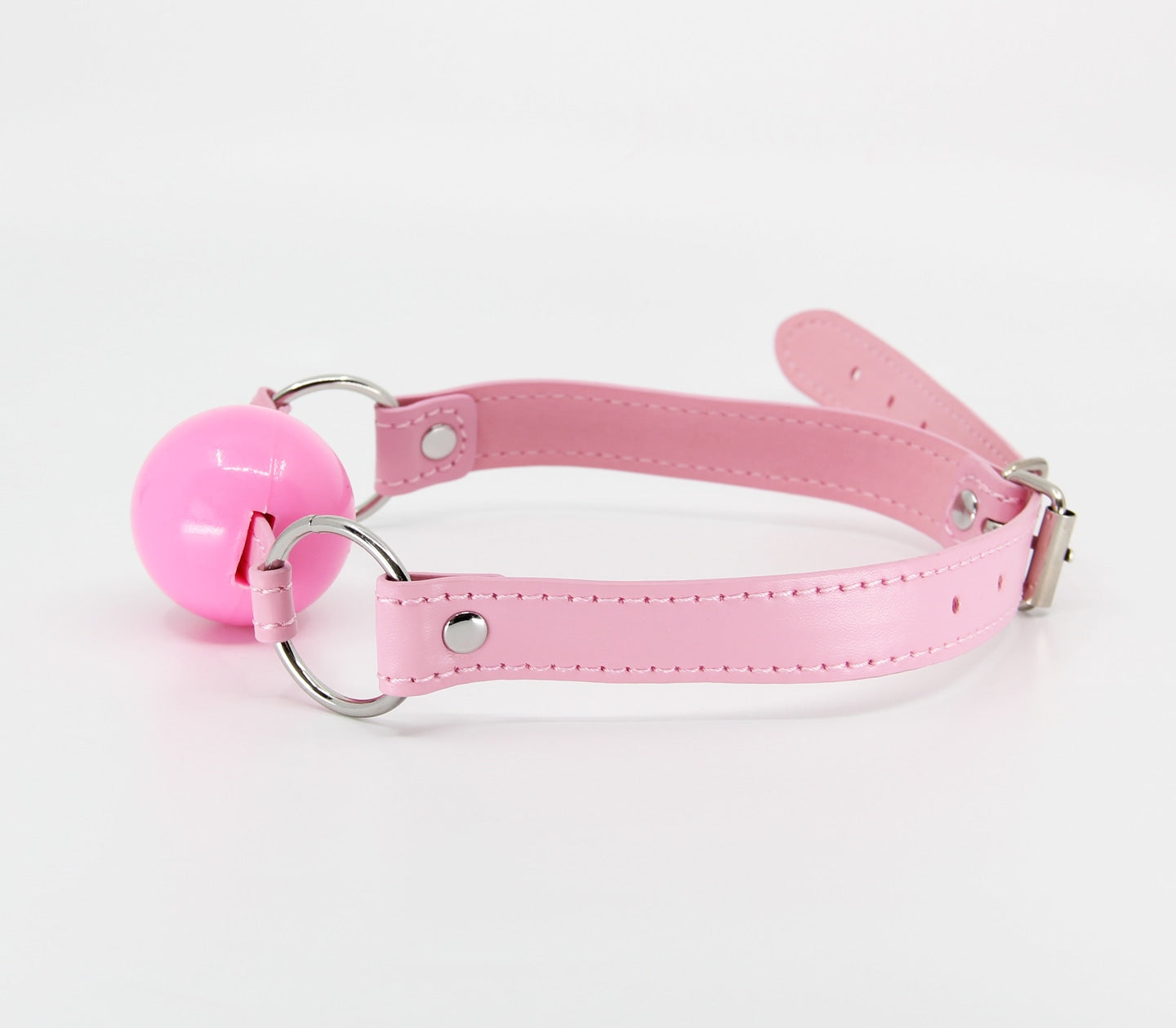 Love In Leather Pink Faux Leather Gag With Solid Rubber Ball B-GAG40