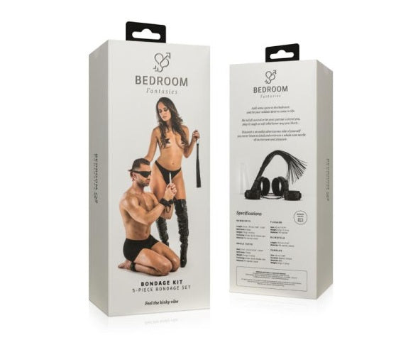 Bedroom Fantasies Kinky Bondage Set 5 Piece Black