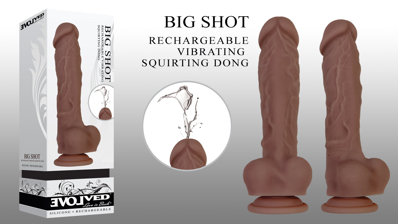 Evolved Big Shot - Brown 20.3cm (8") USB Rechargeable Squirting Dong Dildo