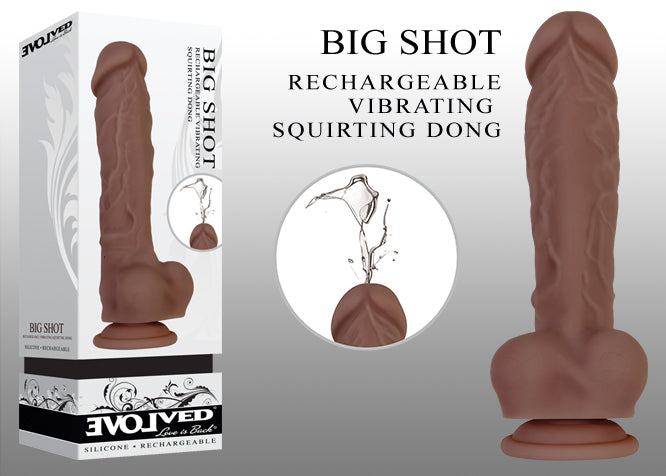 Evolved Big Shot - Brown 20.3cm (8") USB Rechargeable Squirting Dong Dildo