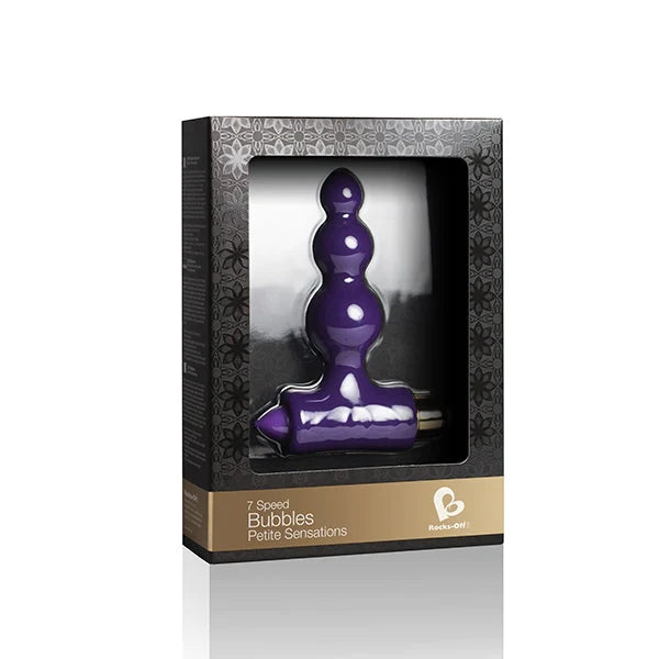 Rocks Off Petite Sensations Bubbles Bullet Vibrating Anal Butt Plug Purple