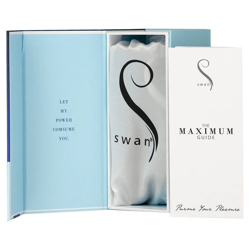 Swan Maximum Comfy Cuff Rechargeable Bullet Blue with Satin Storage Pouch