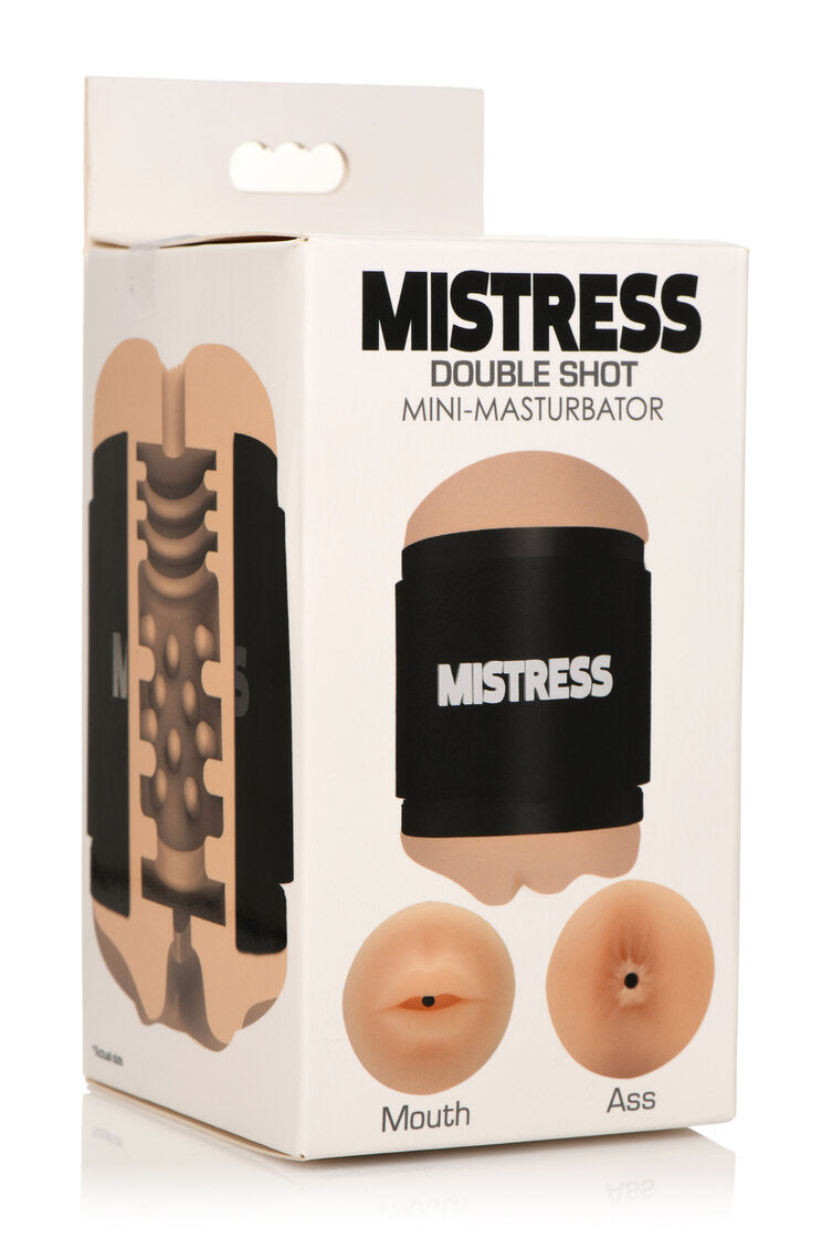 Curve Toys | Mistress Double Shot Mini Masturbators Ass & Mouth (Light Tone)