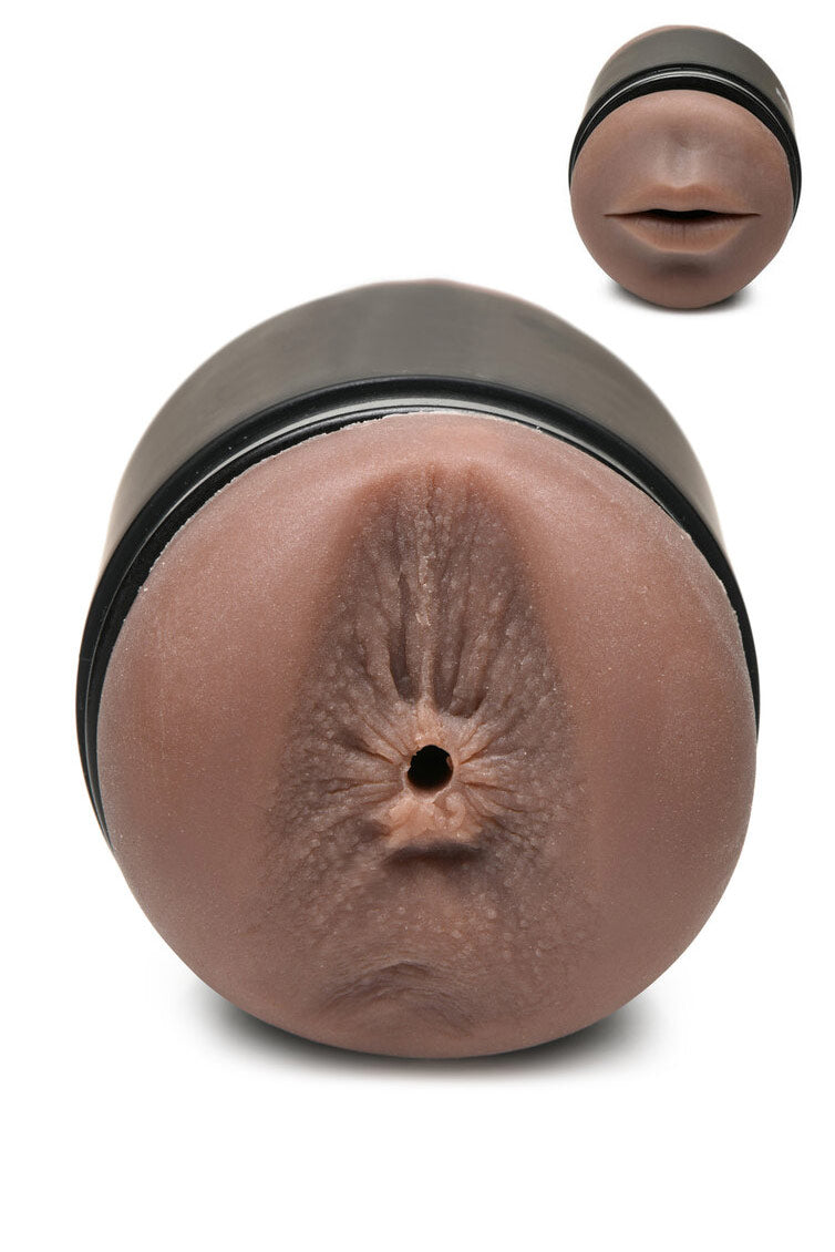 Curve Toys | Mistress Double Shot Mini Masturbators Mouth & Pussy (Dark Tone)