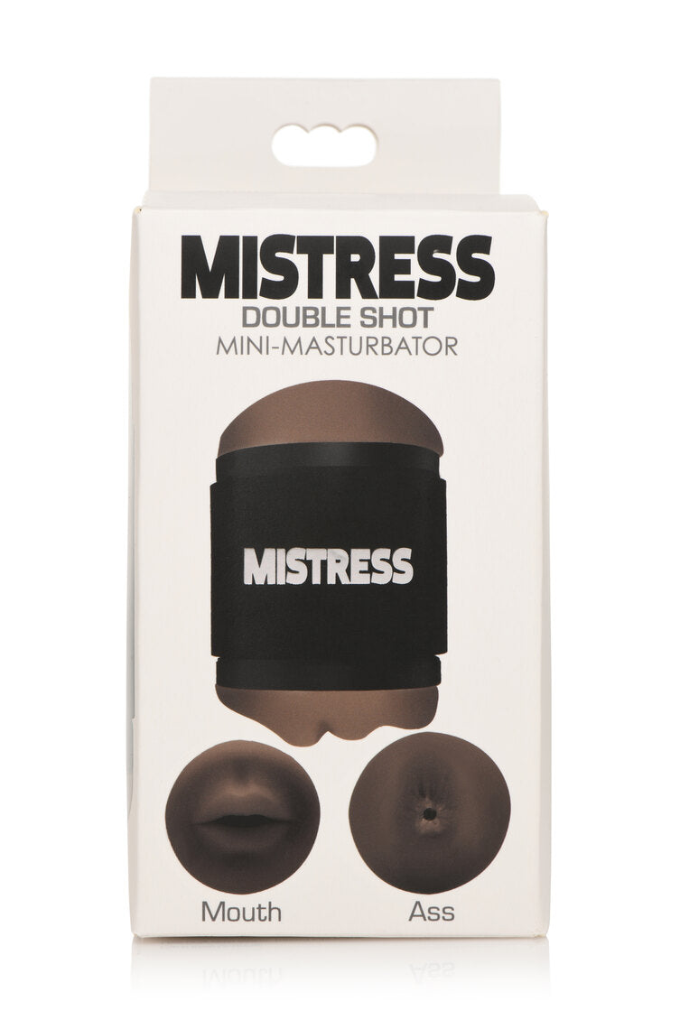 Curve Toys | Mistress Double Shot Mini Masturbators Mouth & Pussy (Dark Tone)