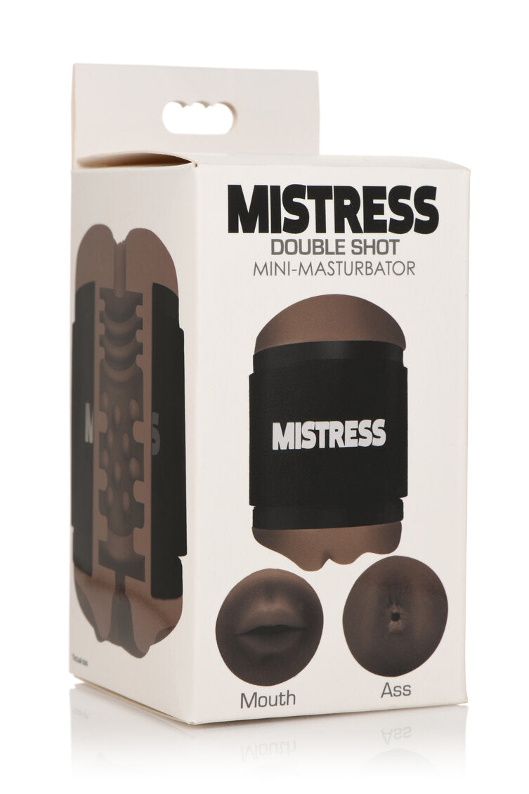 Curve Toys | Mistress Double Shot Mini Masturbators Mouth & Pussy (Dark Tone)