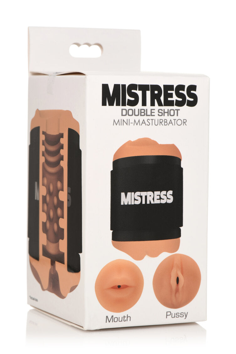 Curve Toys | Mistress Double Shot Mini Masturbators Mouth & Pussy (Medium Tone)