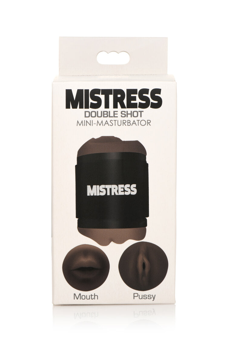 Curve Toys | Mistress Double Shot Mini Masturbators Mouth & Pussy (Dark Tone)