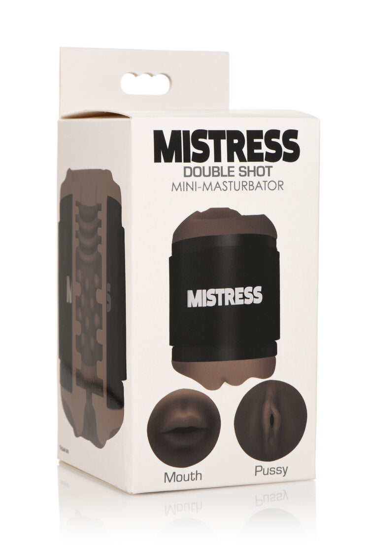 Curve Toys | Mistress Double Shot Mini Masturbators Mouth & Pussy (Dark Tone)