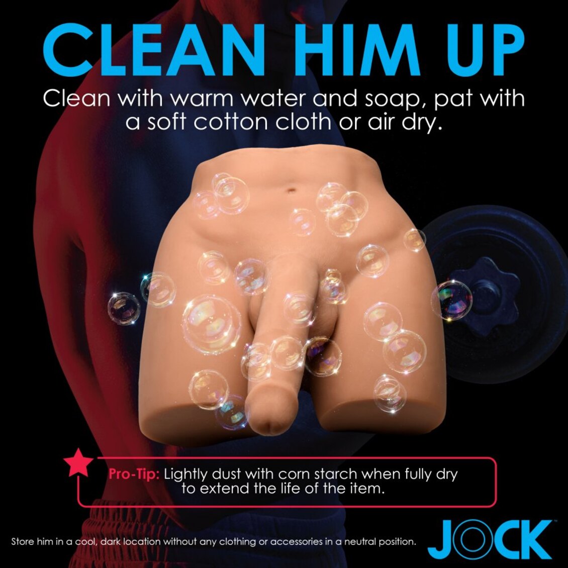 Curve Toys | Jock Vibrating & Squeezing Male Masturbator w/Poseable Dildo Medium 8kg