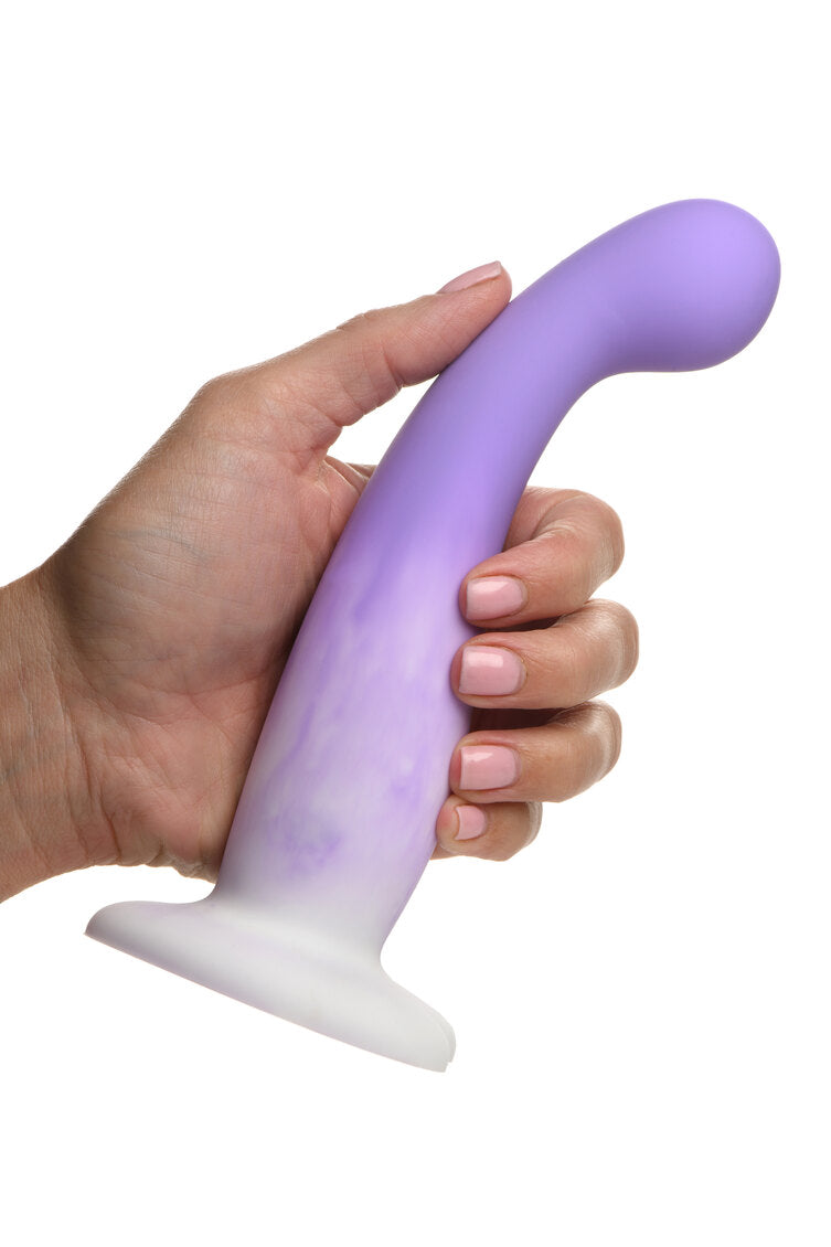 Curve Toys | Simply Sweet 7" Slim G-Spot Silicone Dildo Purple White