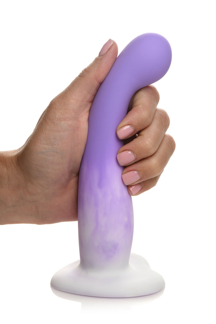 Curve Toys | Simply Sweet 7" Slim G-Spot Silicone Dildo Purple White