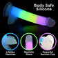 Curve Toys | Lollicock 7" Glow-in-the-Dark Rainbow Silicone Dildo w/ Balls