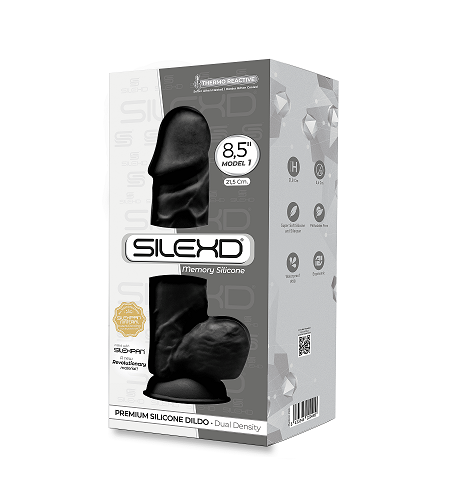 Adrien Lastic Silexd 8.5" Model 1 Realistic Silicone Dildo - Black