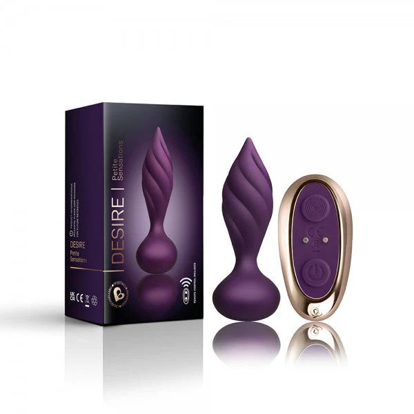 Rocks Off Petite Sensations Desire Purple - Vibrating Anal Butt Plug w Remote