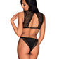 Obsessive Lingerie Elisetta 2 Piece Set Black Size S/M or L/XL