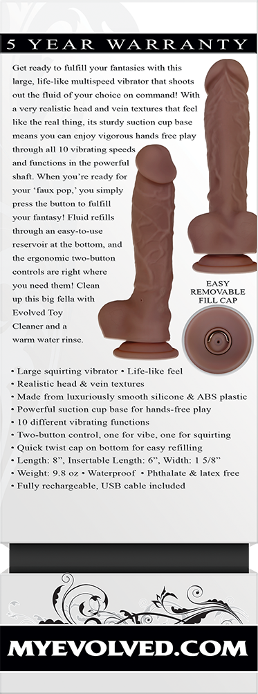 Evolved Big Shot - Brown 20.3cm (8") USB Rechargeable Squirting Dong Dildo