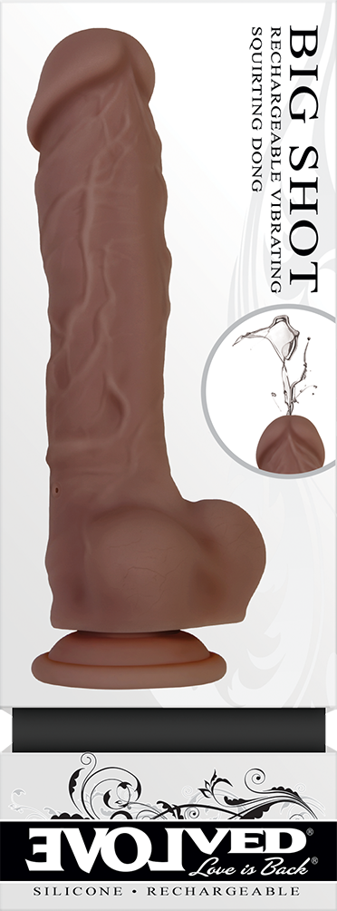 Evolved Big Shot - Brown 20.3cm (8") USB Rechargeable Squirting Dong Dildo