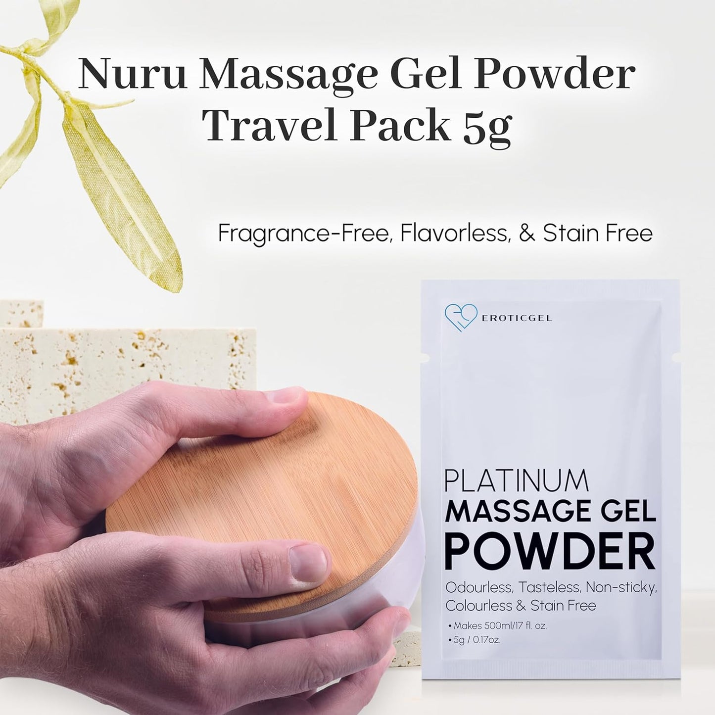 Eroticgel | Nuru Massage Powder 5g Travel Sample Sachets - Makes 250ml Gel - PREMIUM FOIL SACHETS