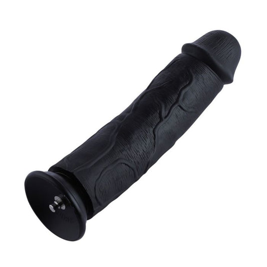 HiSmith - 11" Silicone Black Curved Dildo (KlicLok)