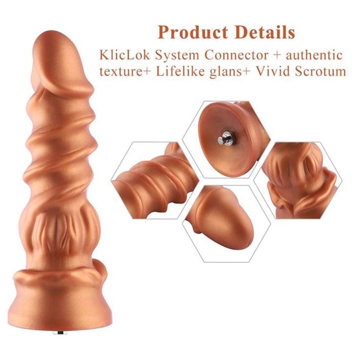 HiSmith - 8.5" Silicone Golden Monster Dildo (KlicLok)