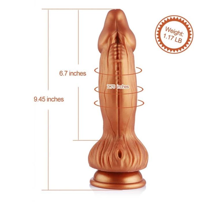 HiSmith - 9.45" Silicone Gold Monster Dildo (KlicLok)