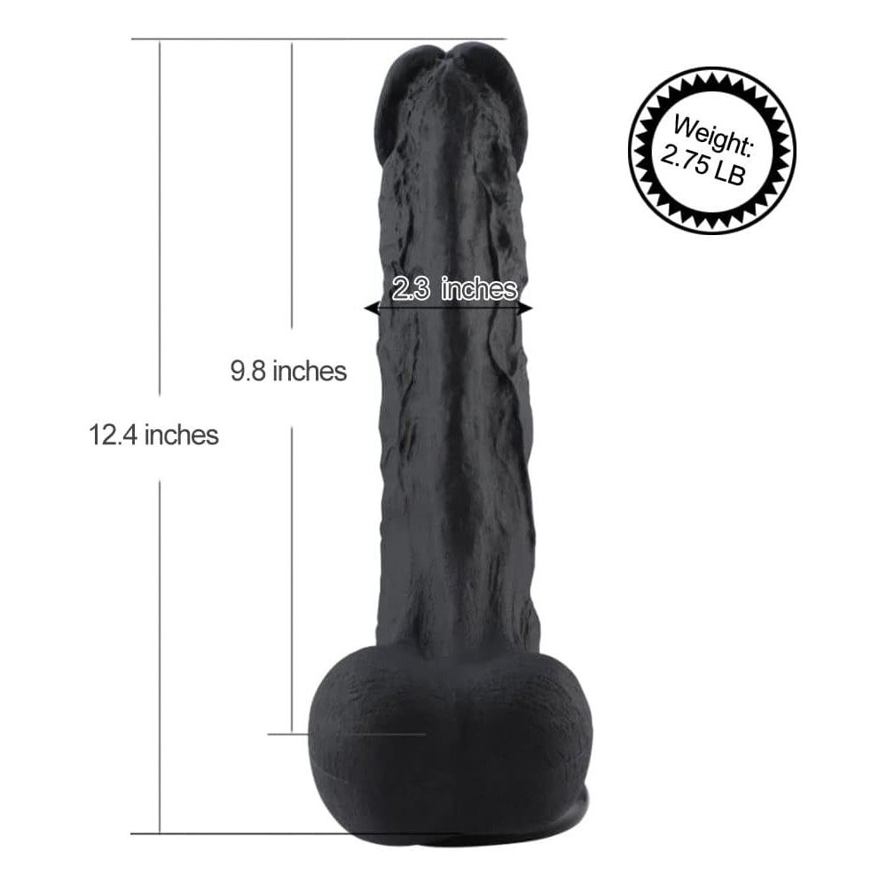 HiSmith 12.4" Penis Super Size Dong Dildo with Balls (KlicLok)