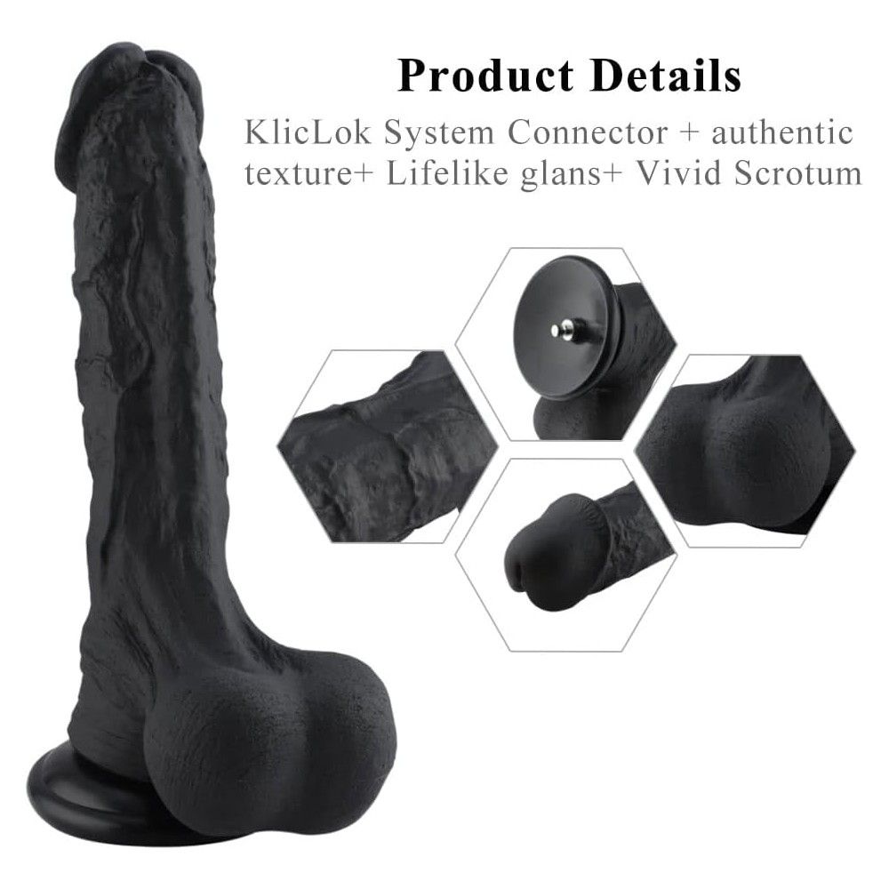 HiSmith 12.4" Penis Super Size Dong Dildo with Balls (KlicLok)