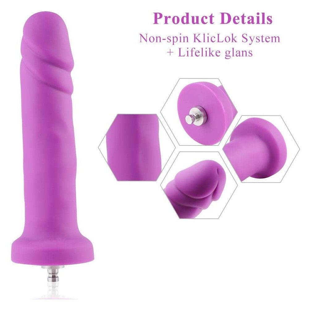 HiSmith 6.7" Vibrating Purple Silicone Dildo (KlicLok)