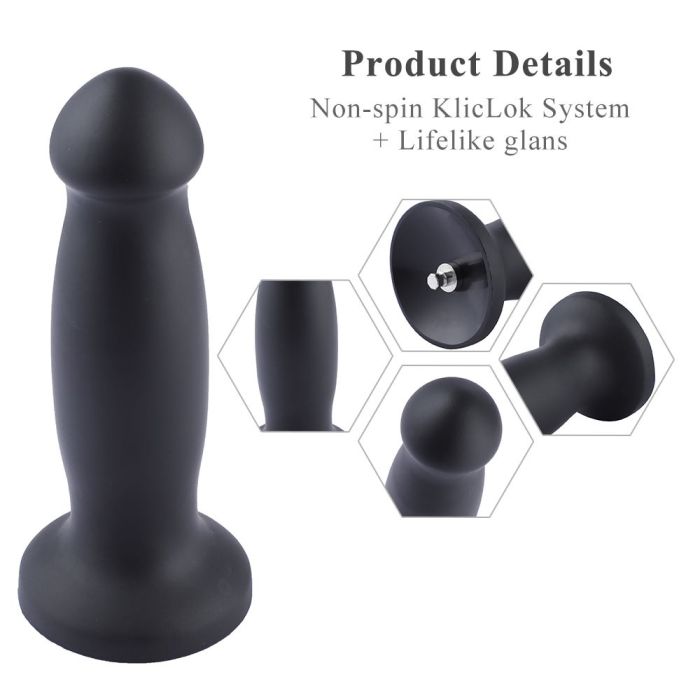 HiSmith 7.2" Black Anal Dildo (KlicLok)