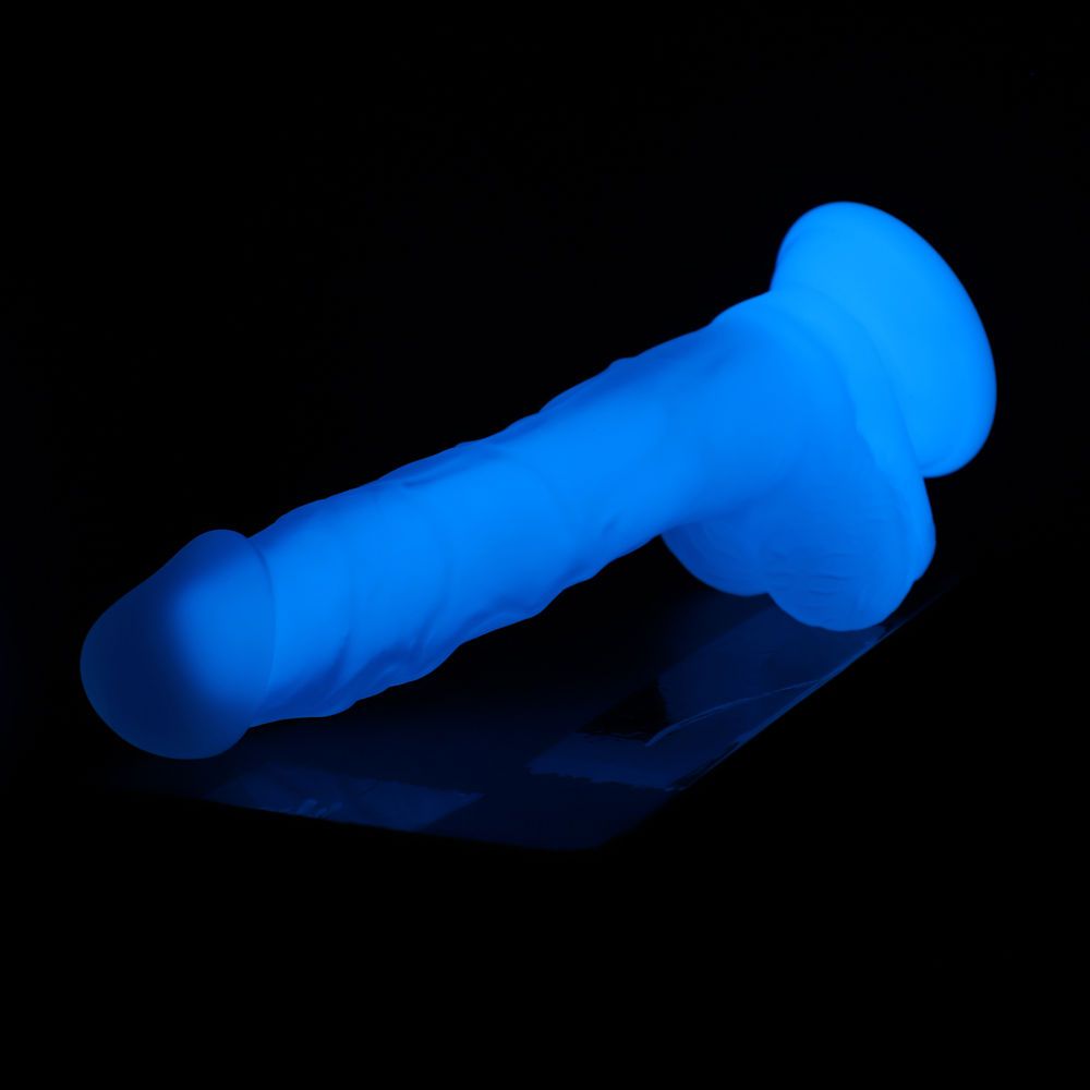 HiSmith 9.65" Fluorescence Dildo Blue (KlicLok)