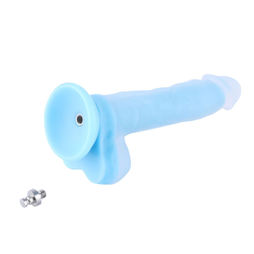 HiSmith 9.65" Fluorescence Dildo Blue (KlicLok)