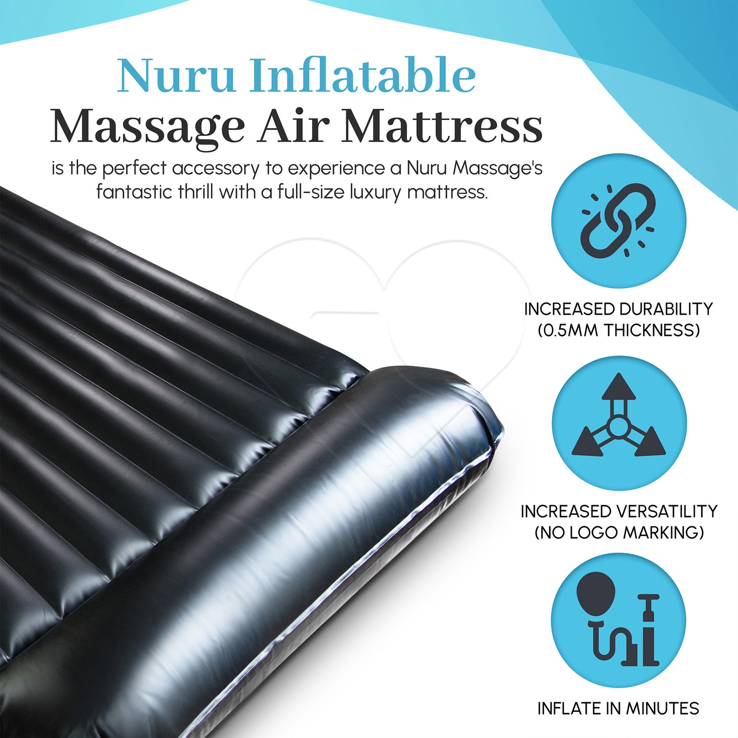 Eroticgel Nuru Inflatable Massage Air Mattress 223 x 122 x 15cm + Electric Pump