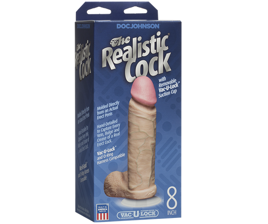 Doc Johnson FIRMSKYN 8" Dildo Dong Vac-U-Lock Suction Cup Vanilla