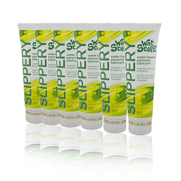 Wet Stuff Slippery Stuff Water Based Edible Lube Lubricant 6x100g - 6 Pack