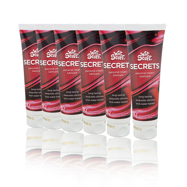 Wet Stuff Secrets Hybrid Silicone+Water Based Cream Lube Lubricant 6x90g - 6 Pack