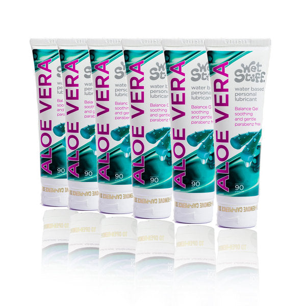 Wet Stuff Aloe Vera Water Based Edible Lube Lubricant 6x90g - 6 Pack