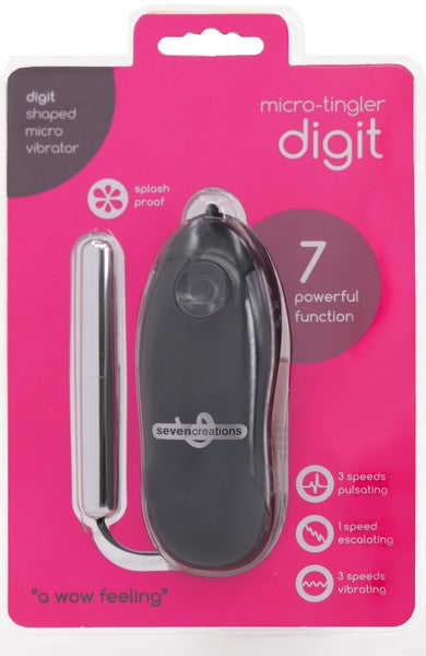 Seven Creations Micro Tingler - Digit Shaped Micro Vibrator Bullet Silver