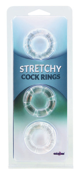 Seven Creations Stretchy Cock Rings Clear - 3 Piece Set