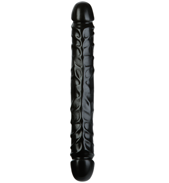 Doc Johnson Jr. Veined Double Header 12" Bender Black Dildo Dong