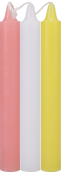 Doc Johnson Japanese Drip Candles Pink, White, Yellow - 3 Pack