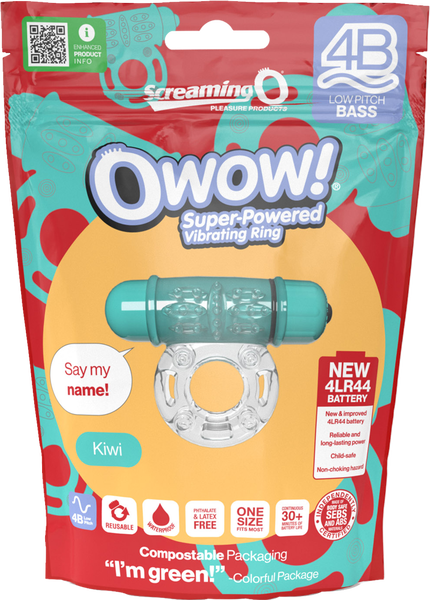 ScreamingO Owow 4B Low Pitch Bass Bullet Vibrating Cock Ring Kiwi