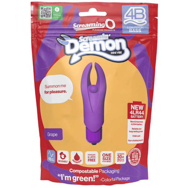 ScreamingO 4B Demon Mini Clitoral Vibe Vibrator - Grape