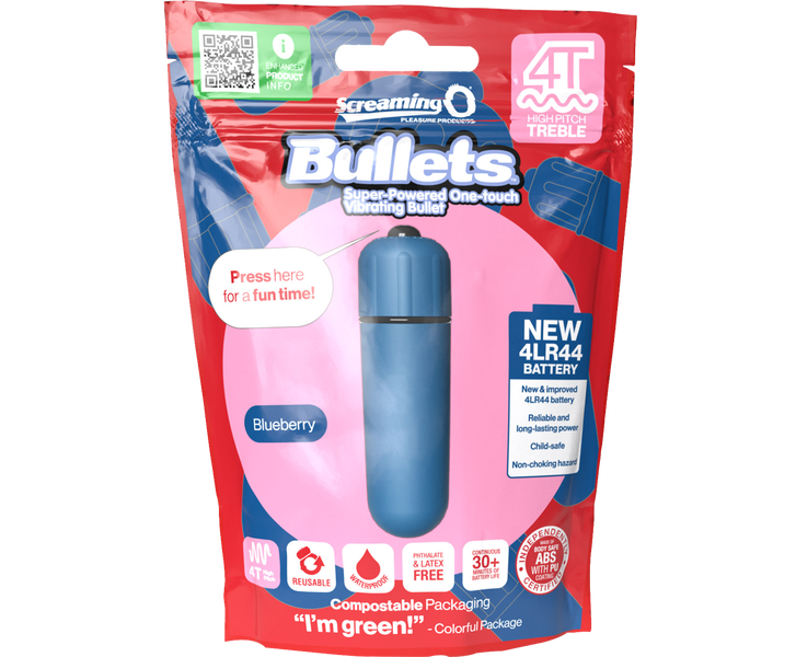 ScreamingO Bullets 4T High Pitch Treble Bullet Vibrator Blueberry