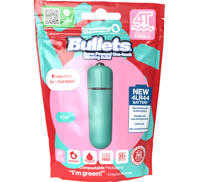 ScreamingO Bullets 4T High Pitch Treble Bullet Vibrator Kiwi