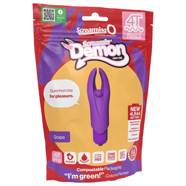 ScreamingO 4T Demon Mini Clitoral Vibe Vibrator - Grape