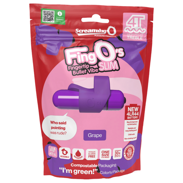 ScreamingO 4T High Pitch Treble FingO Slim Bullet Fingertip Vibe - Grape