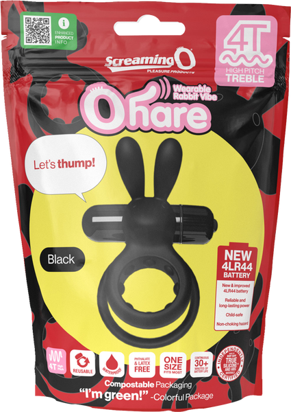 ScreamingO Ohare 4T High Pitch Treble Bullet Vibrating Cock Ring Black